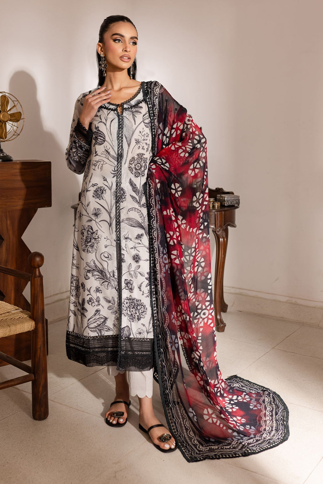 Nureh | Printed Lawn 25 | SP-144 - House Of Hania