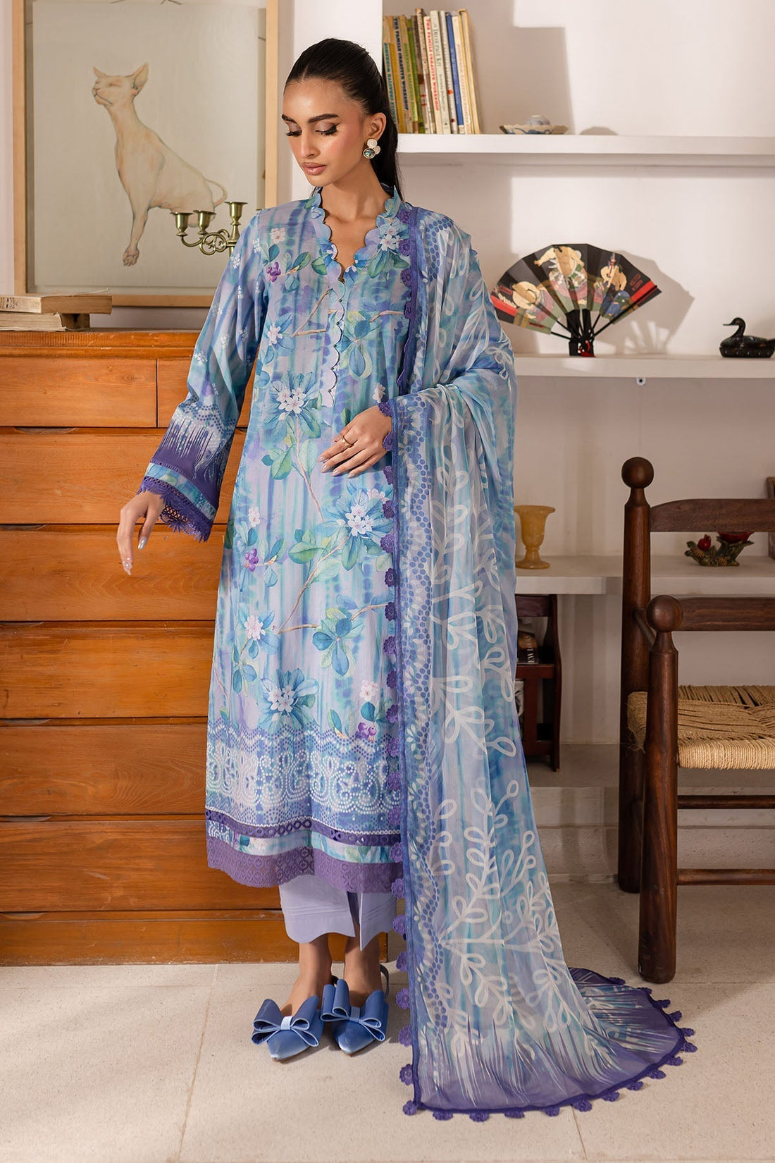 Nureh | Printed Lawn 25 | SP-146 - House Of Hania