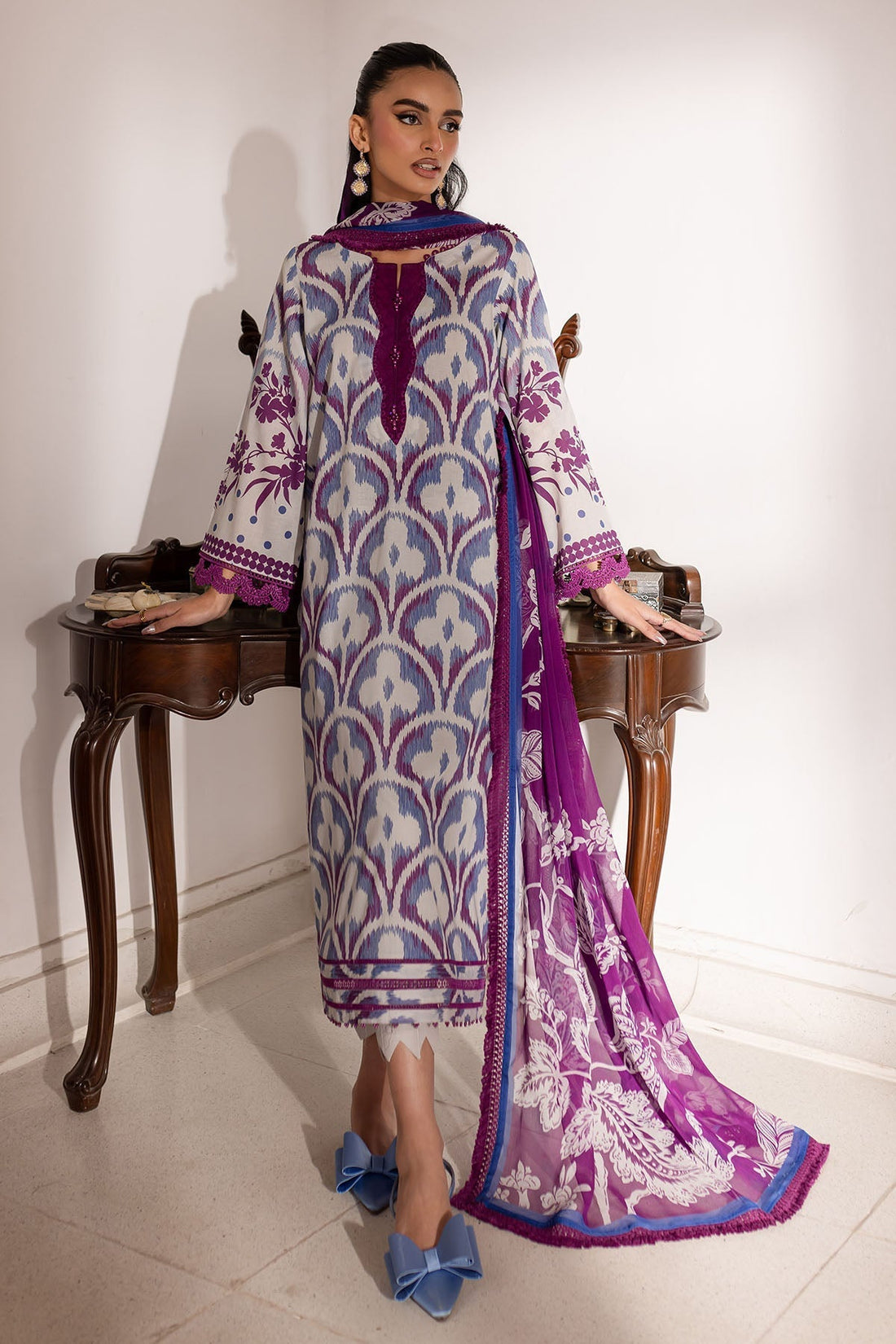 Nureh | Printed Lawn 25 | SP-147 - House Of Hania