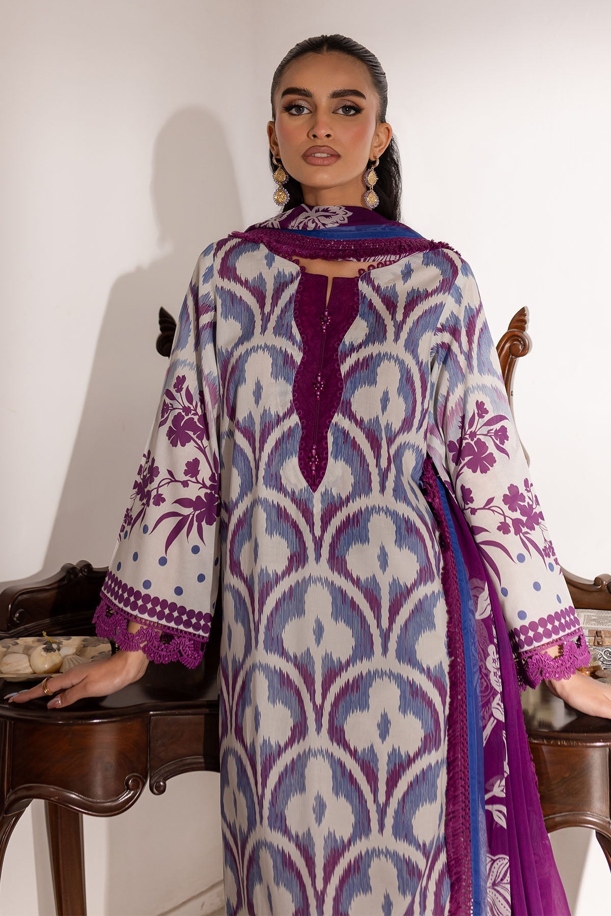 Nureh | Printed Lawn 25 | SP-147 - House Of Hania