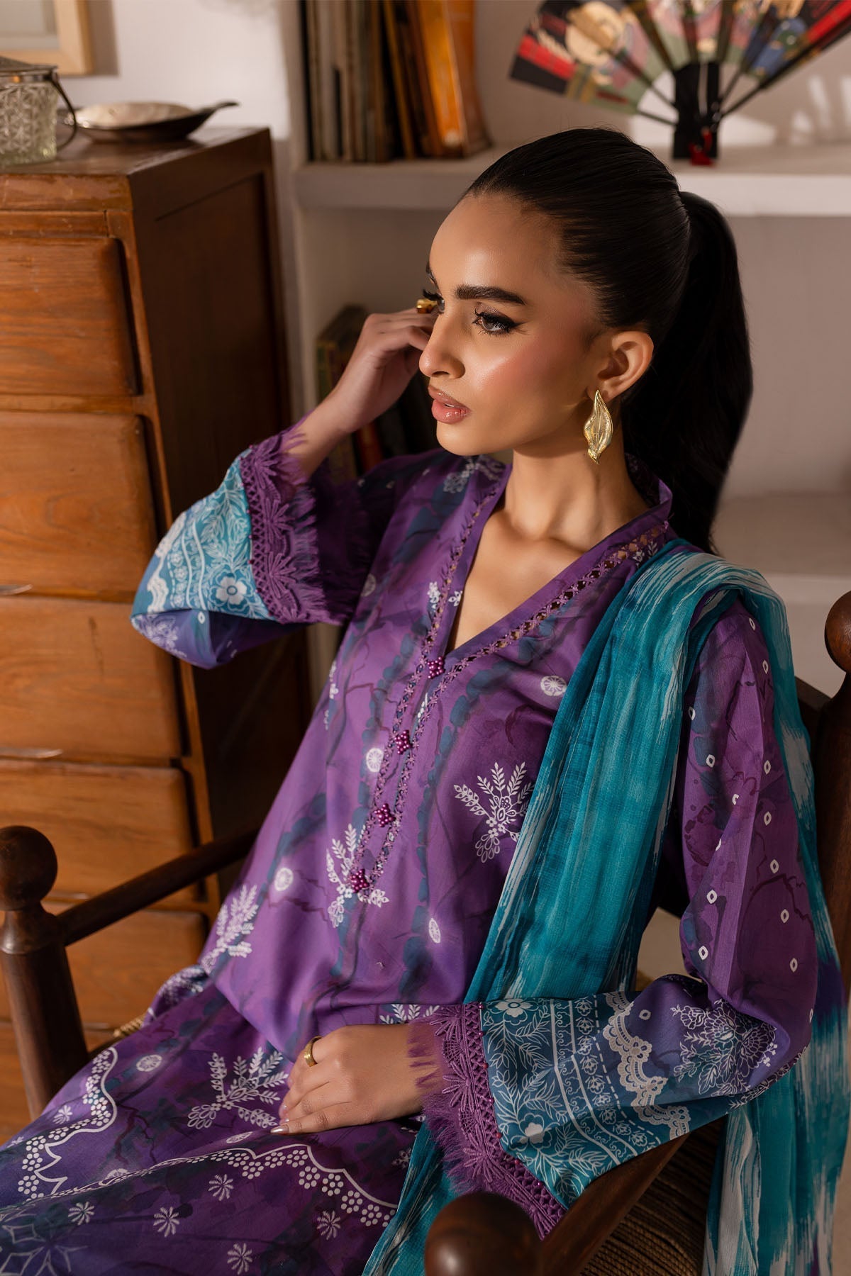 Nureh | Printed Lawn 25 | SP-149 - House Of Hania