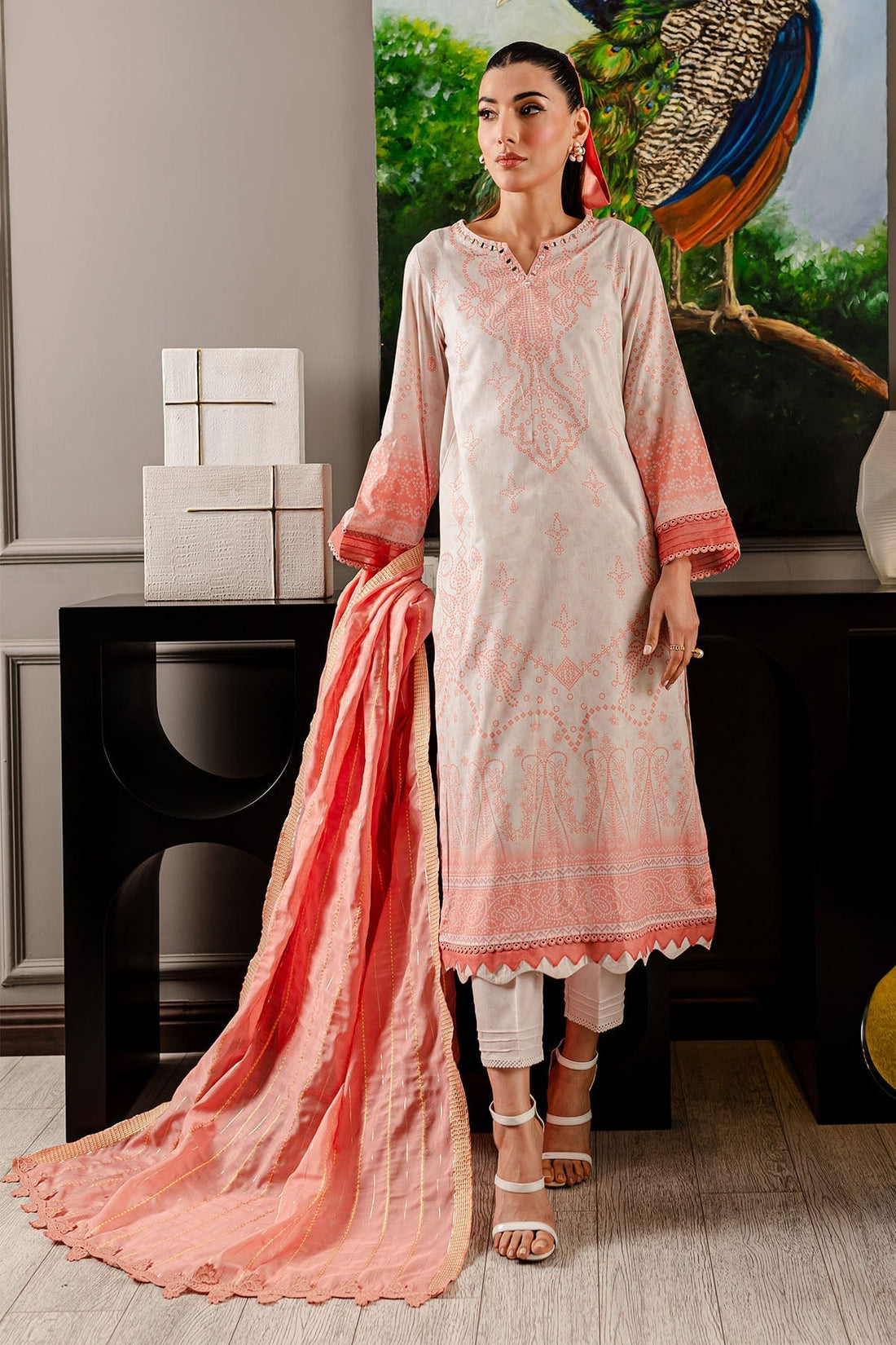 Nureh | Printed lawn 25 | SP-108 - House Of Hania