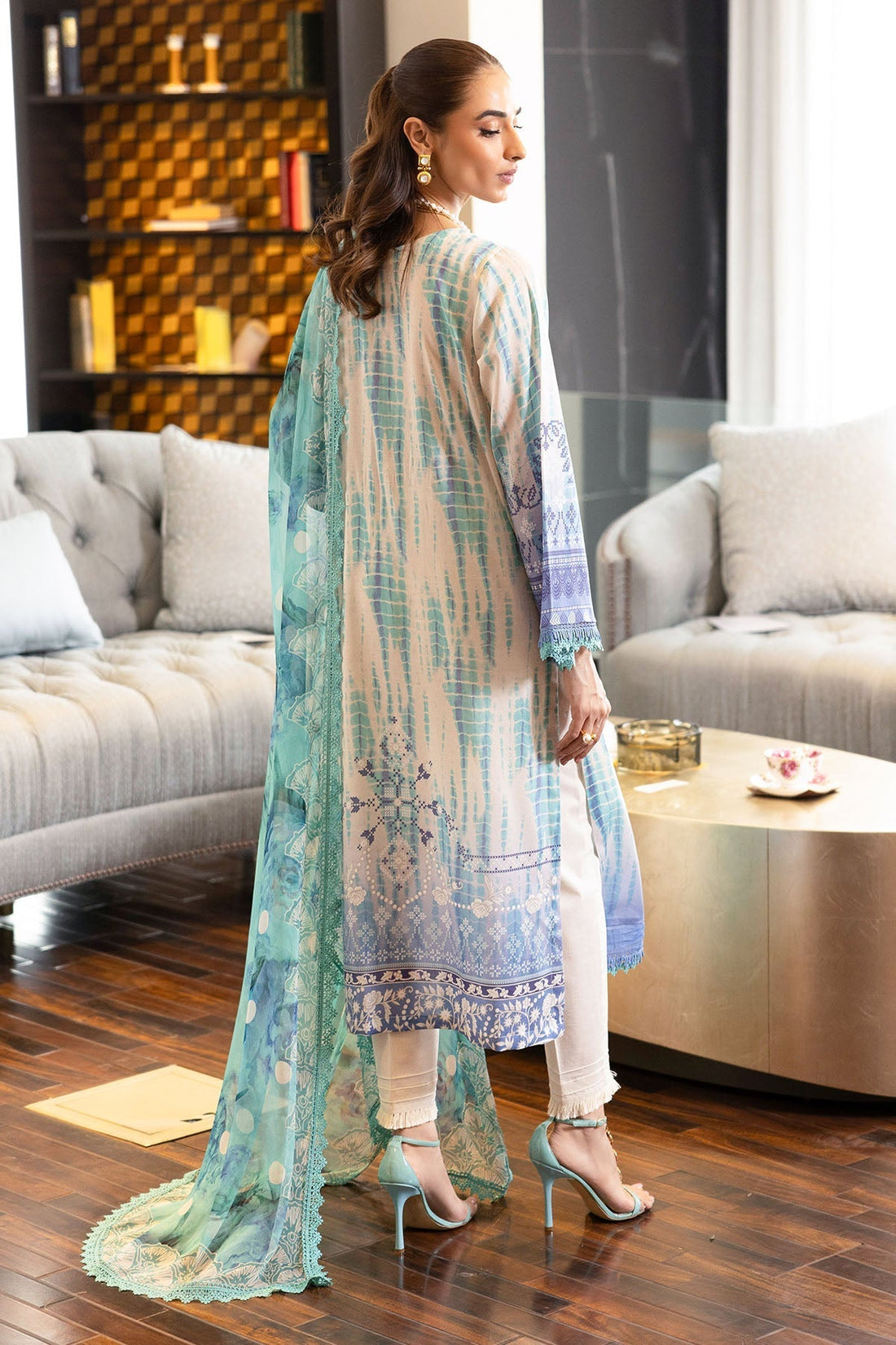Nureh | Printed lawn 25 | SP-117 - House Of Hania