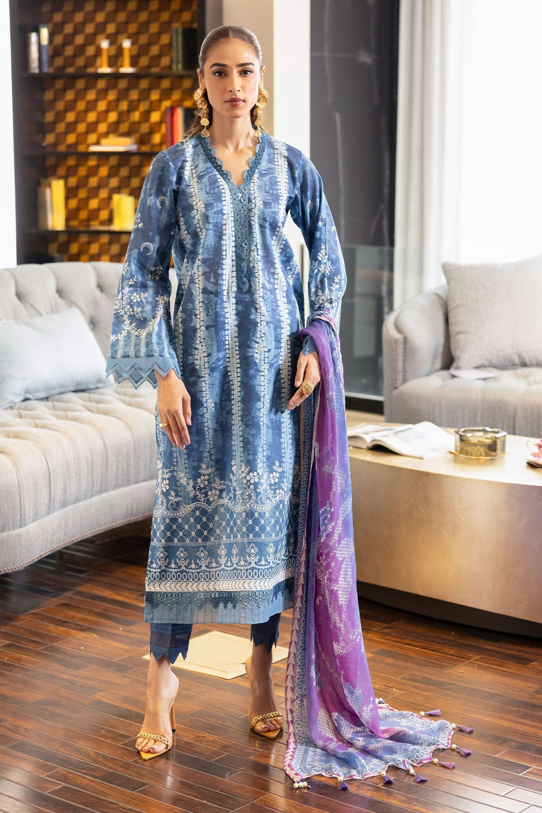 Nureh | Printed lawn 25 | SP-119 - House Of Hania