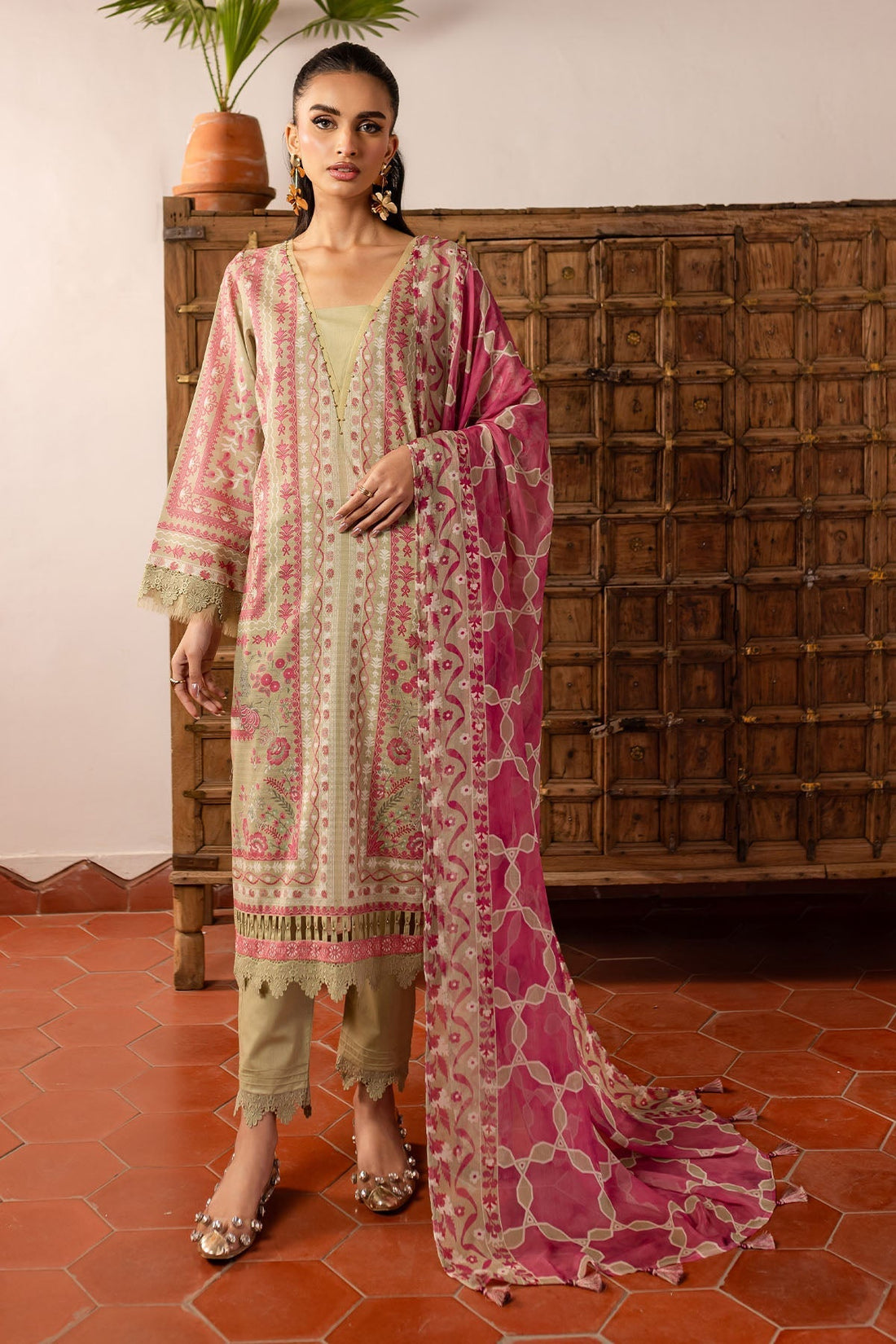 Nureh | Printed lawn 25 | SP-141 - House Of Hania