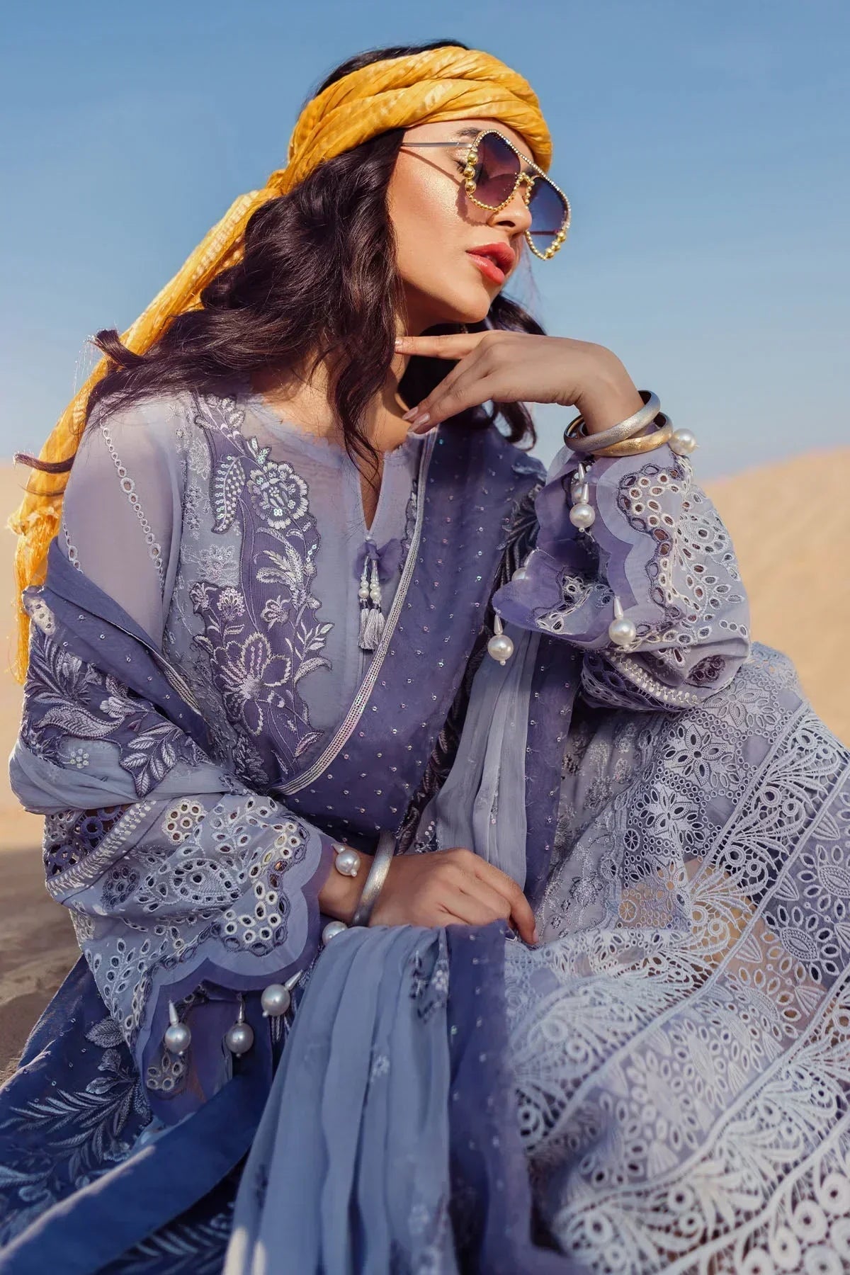 Nureh | Sehra Swiss Voil Lawn | CAMEO - NE-80 - House Of Hania