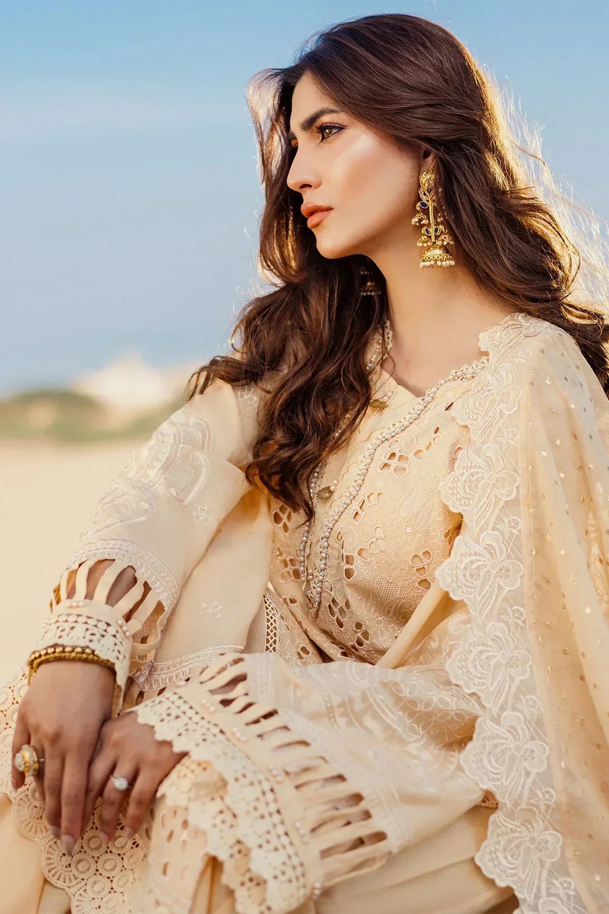 Nureh | Sehra Swiss Voil Lawn | FEROCE - NE-74 - House Of Hania