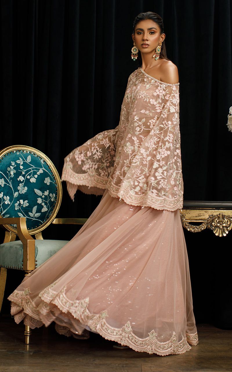 Organza Cape with Skirt - House Of Hania