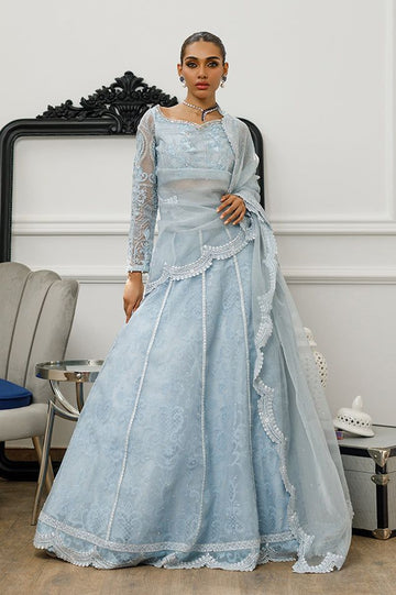 Organza Embroidered Blouse and Lehanga - House Of Hania