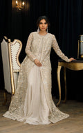 Organza Embroidered Jacket with Maxi - House Of Hania