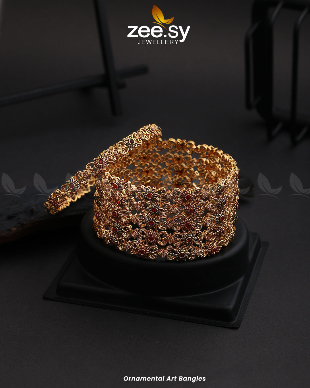 Ornamental Art Bangles - House Of Hania