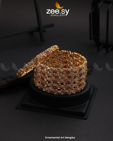 Ornamental Art Bangles - House Of Hania