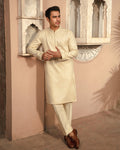 Faiza Saqlain Adael – Embroidered Raw Silk Kurta (3-Piece) - House Of Hania