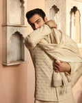 Faiza Saqlain Adael – Embroidered Raw Silk Kurta (3-Piece) - House Of Hania