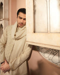 Faiza Saqlain Adael – Embroidered Raw Silk Kurta (3-Piece) - House Of Hania