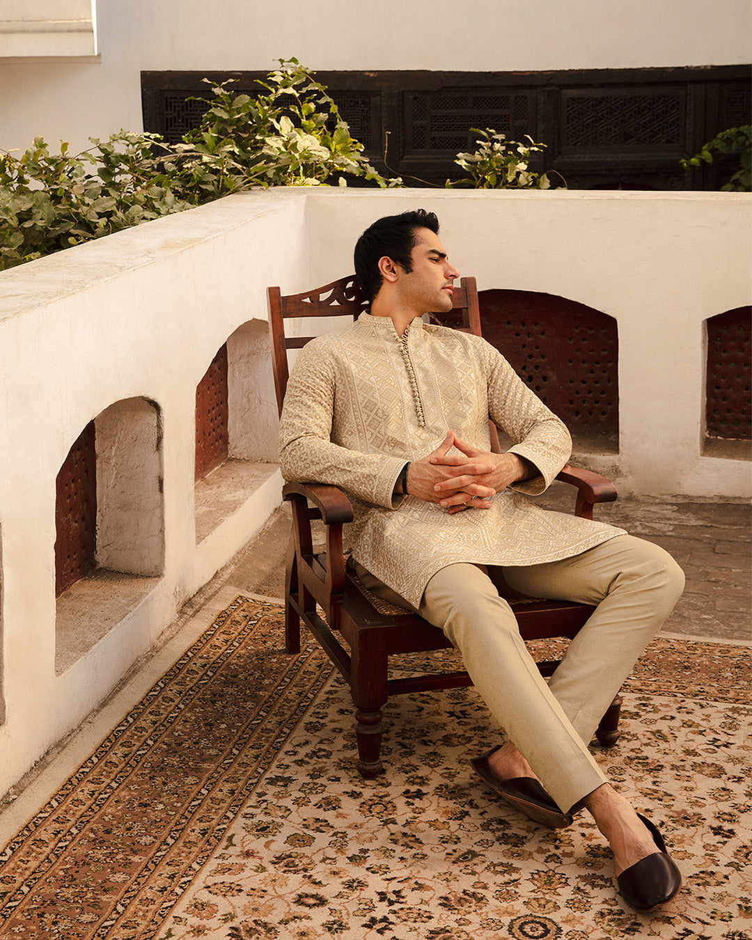 Faiza Saqlain Aksel – Embroidered Organza Kurta (3-Piece) - House Of Hania