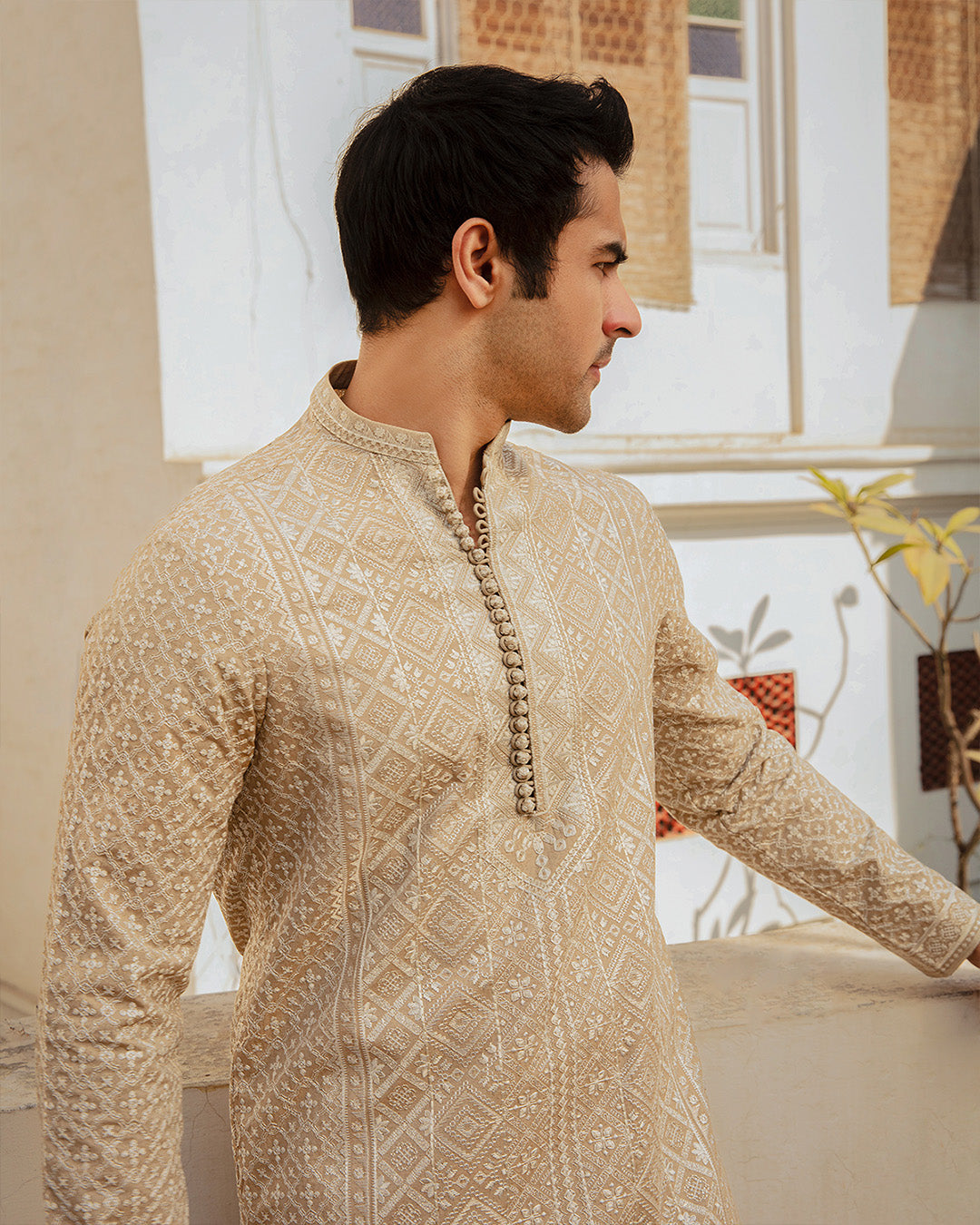 Faiza Saqlain Aksel – Embroidered Organza Kurta (3-Piece) - House Of Hania