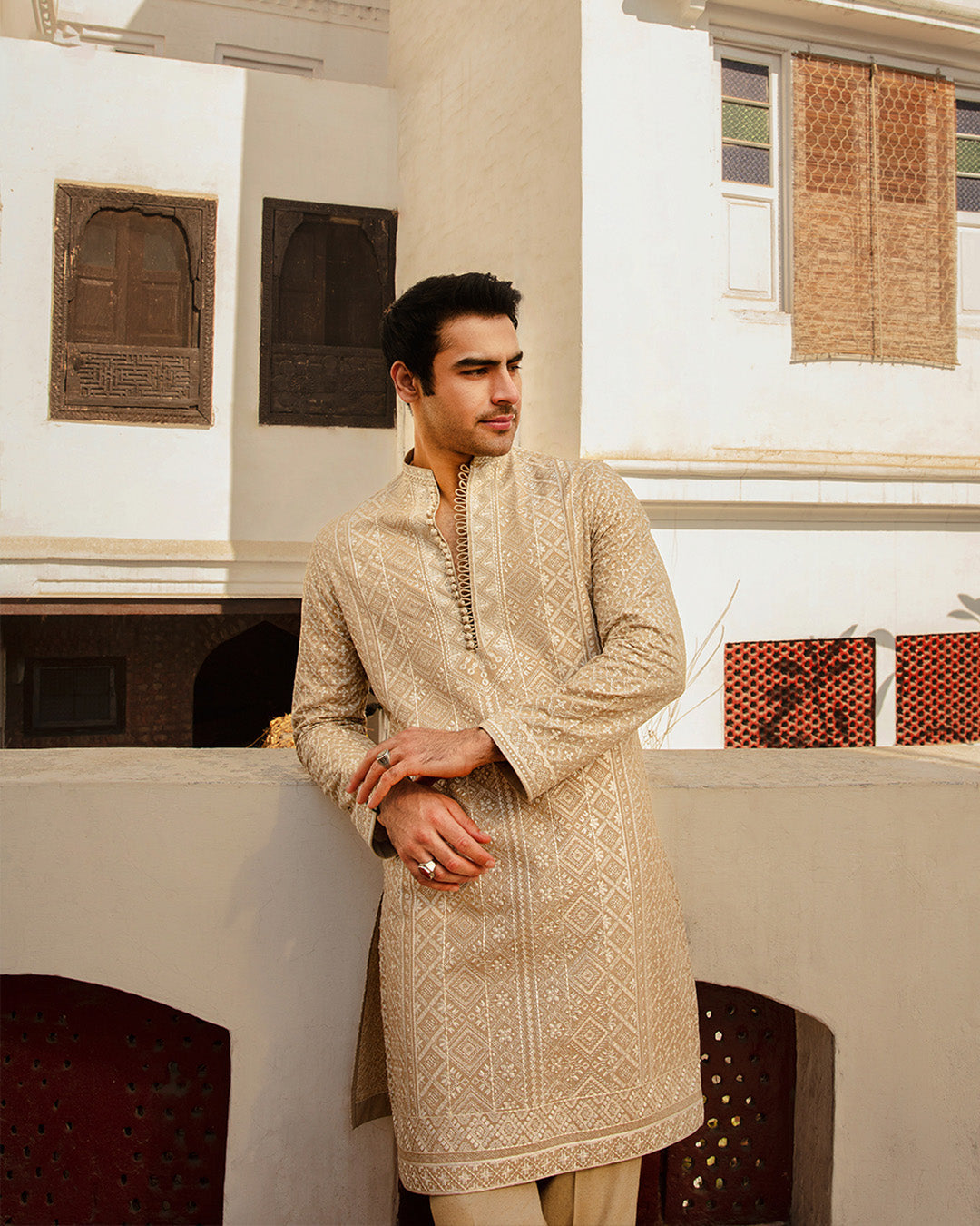 Faiza Saqlain Aksel – Embroidered Organza Kurta (3-Piece) - House Of Hania
