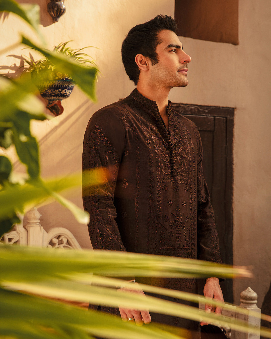 Faiza Saqlain Bijan – Embroidered Organza Kurta (3-Piece) - House Of Hania