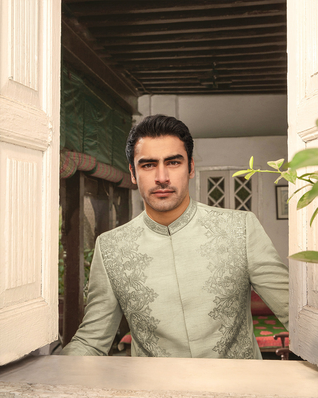 Faiza Saqlain Gazsi – Embroidered Raw Silk Suit (3-Piece) - House Of Hania