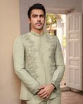 Faiza Saqlain Gazsi – Embroidered Raw Silk Suit (3-Piece) - House Of Hania