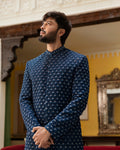 Faiza Saqlain Safiy – Embroidered Raw Silk Kurta (3-Piece) - House Of Hania