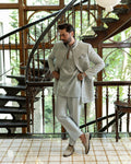 Faiza Saqlain Wayez – Embroidered Raw Silk Suit (3-Piece) - House Of Hania