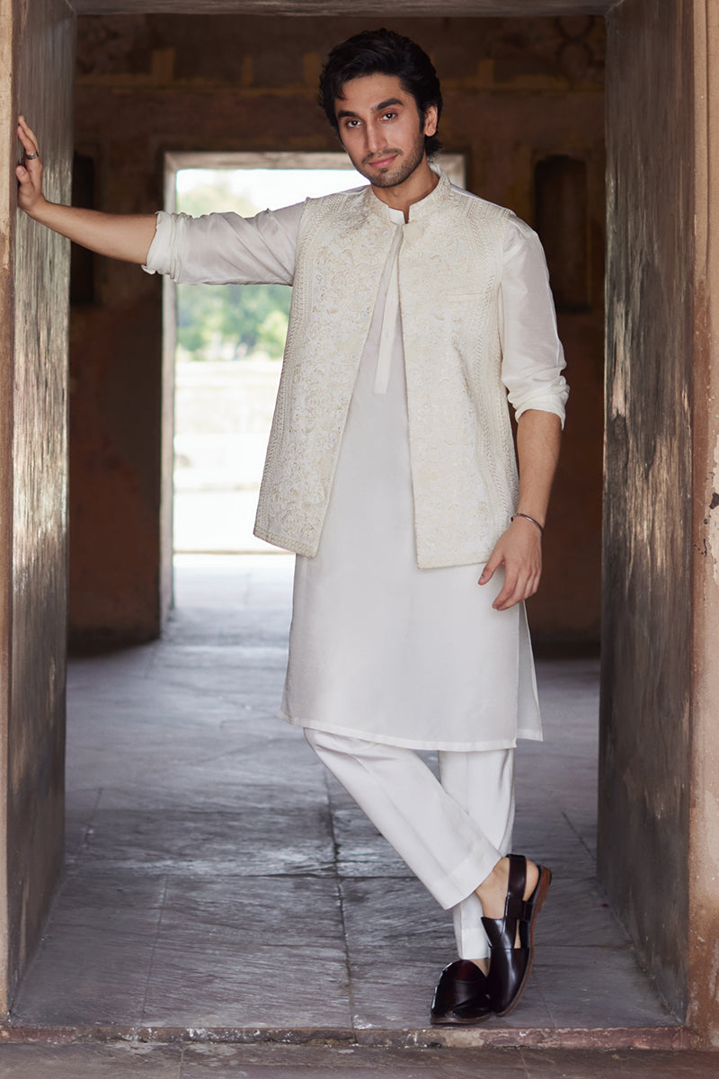 Pakistani Menswear | Qalamkar | BQ-02(waistcoat) - House Of Hania