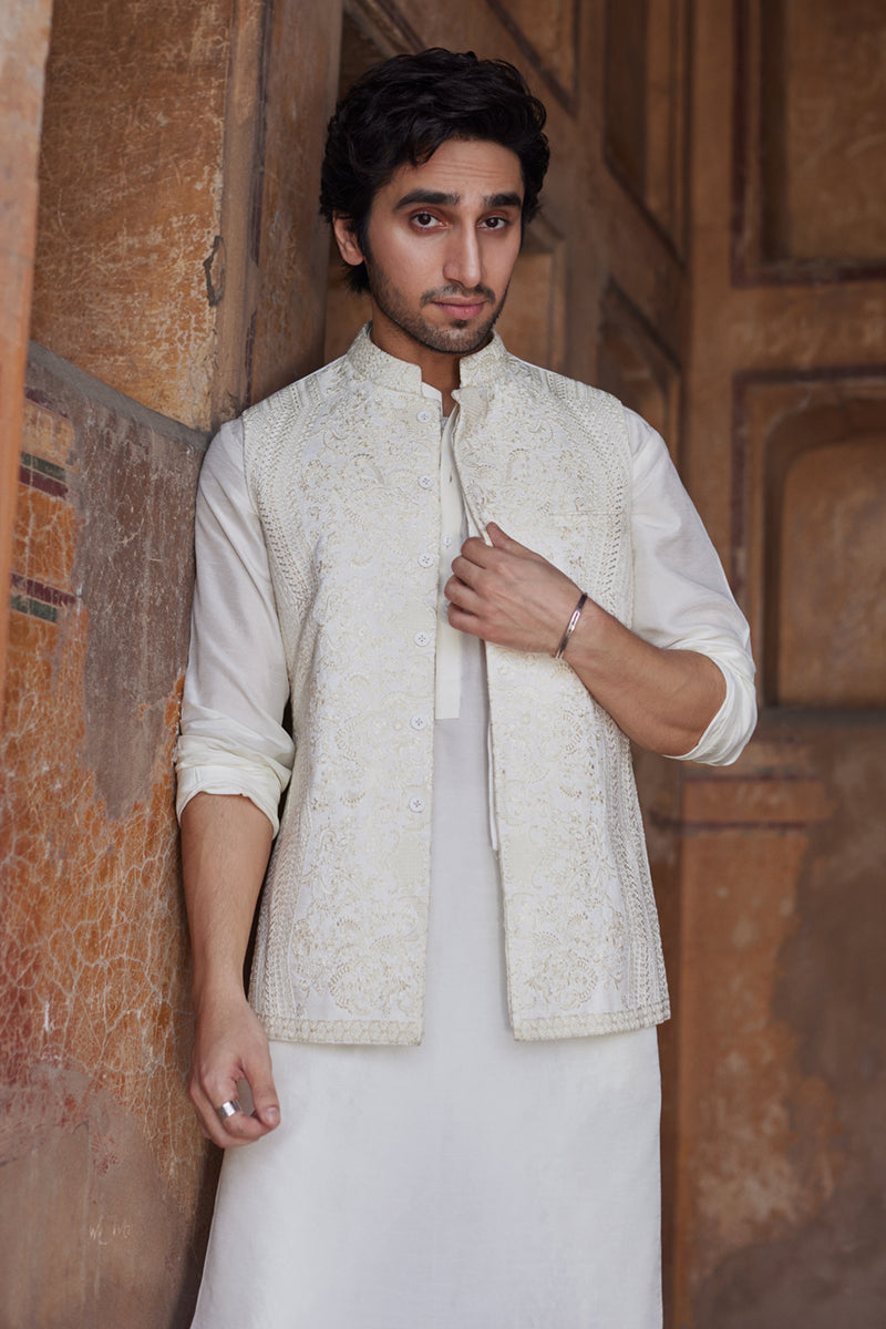 Pakistani Menswear | Qalamkar | BQ-02(waistcoat) - House Of Hania