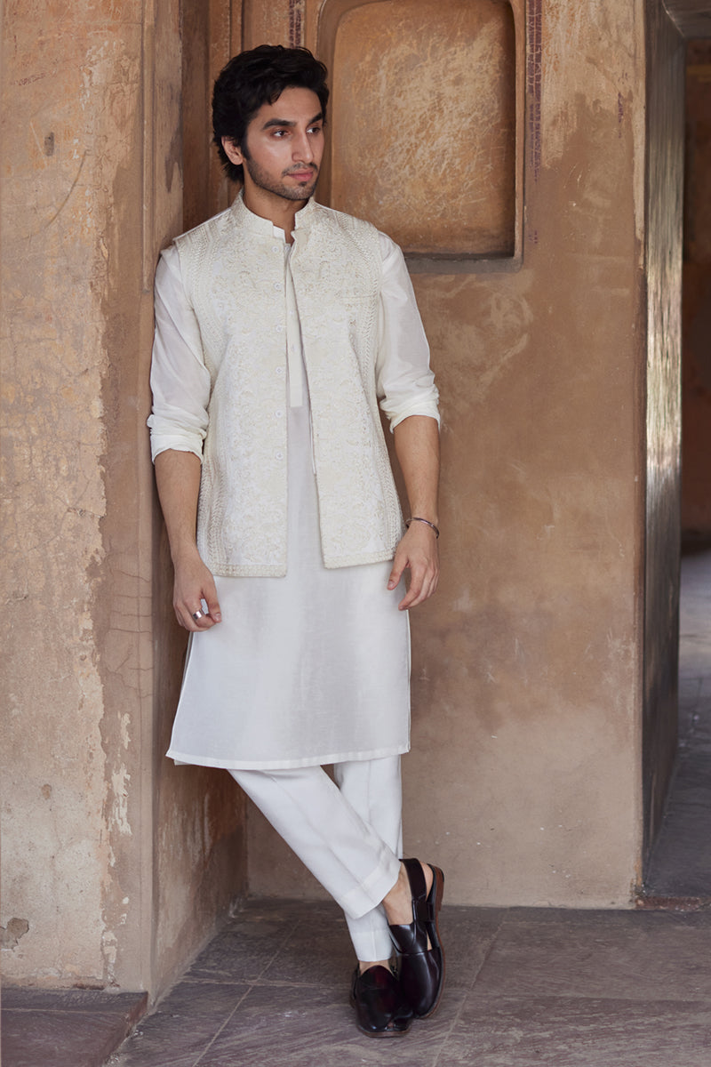 Pakistani Menswear | Qalamkar | BQ-02(waistcoat) - House Of Hania