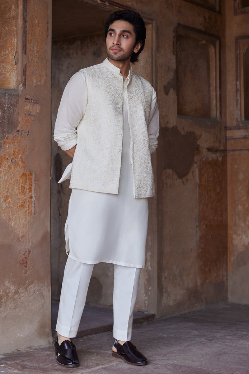 Pakistani Menswear | Qalamkar | BQ-02(waistcoat) - House Of Hania