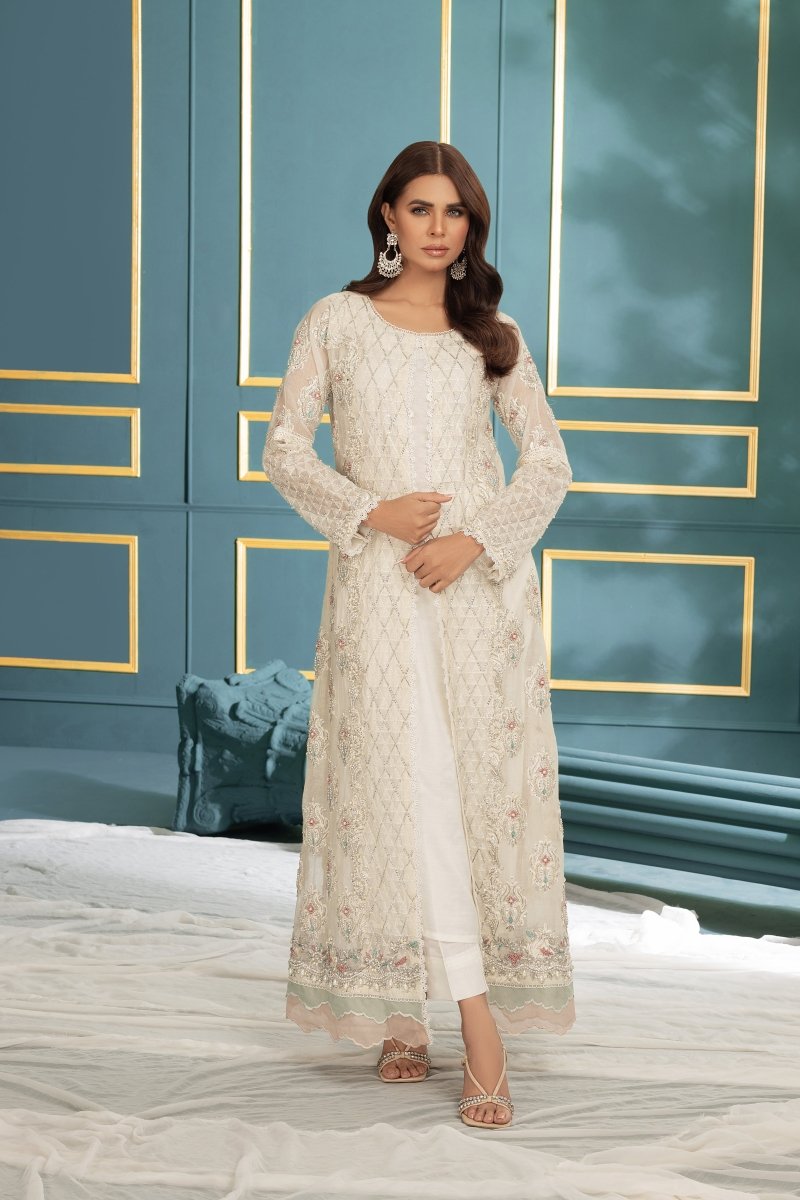 Panache | Pret | Roseate Elegance (Off White) - House Of Hania
