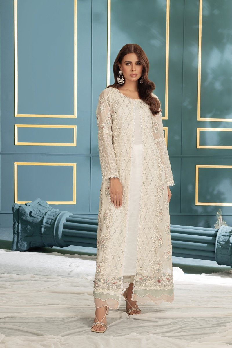 Panache | Pret | Roseate Elegance (Off White) - House Of Hania
