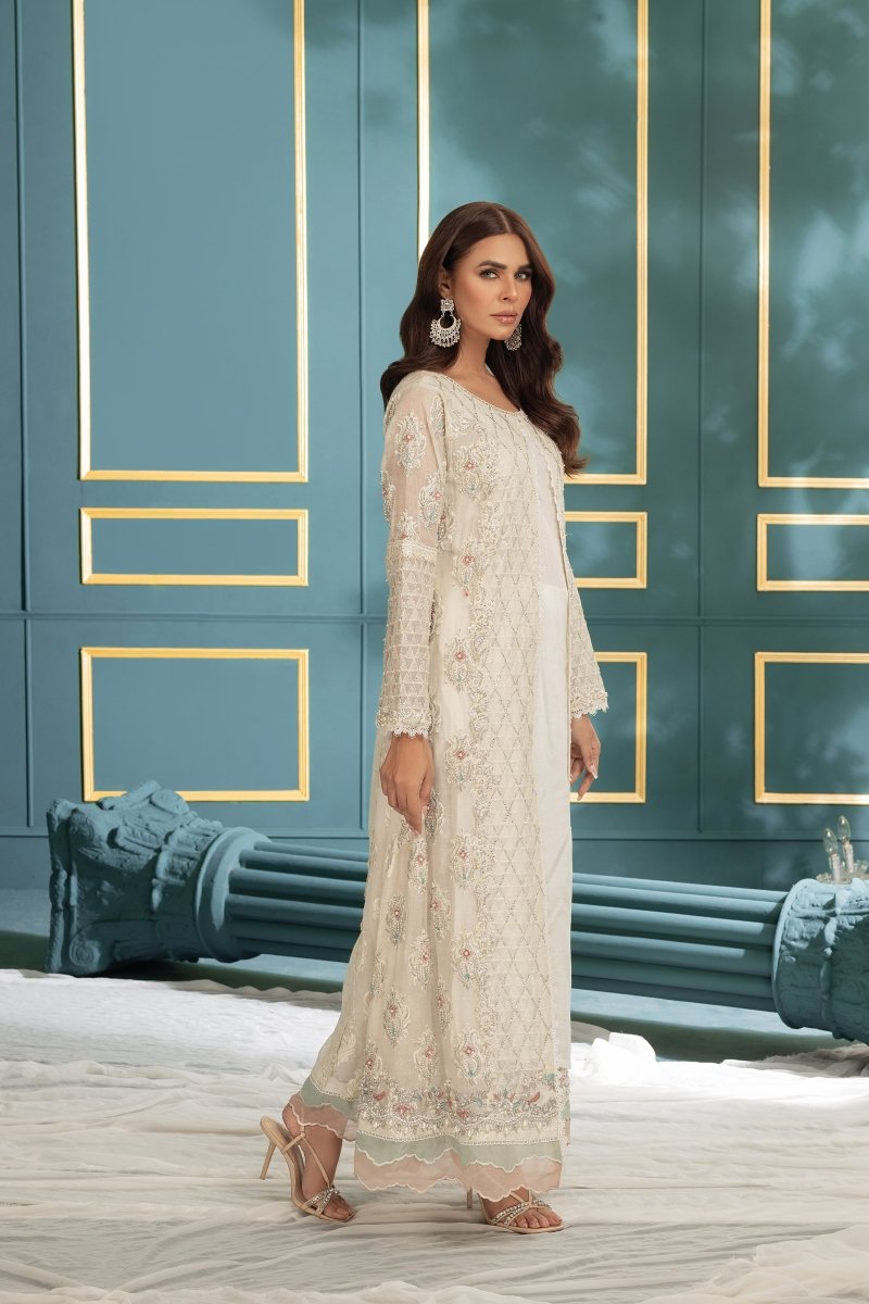 Panache | Pret | Roseate Elegance (Off White) - House Of Hania