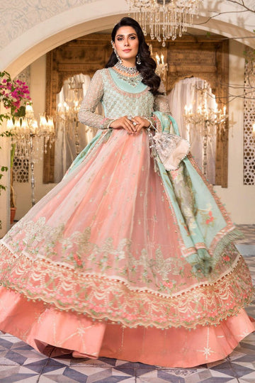 Pearl White, Peach and Aqua BD-2408 - House Of Hania