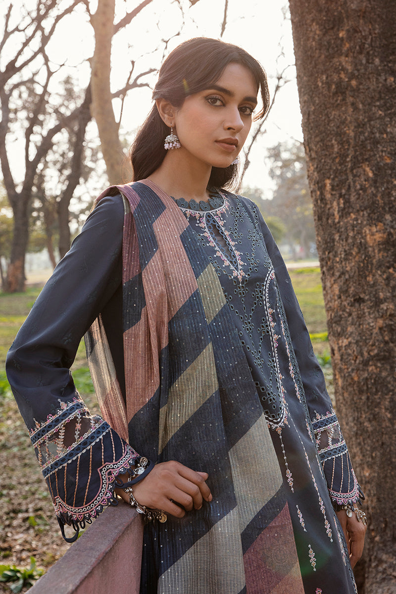 QALAMKAR QLINE-AK-15 SAFLIENI-LAWN COLLECTION'23 - House Of Hania