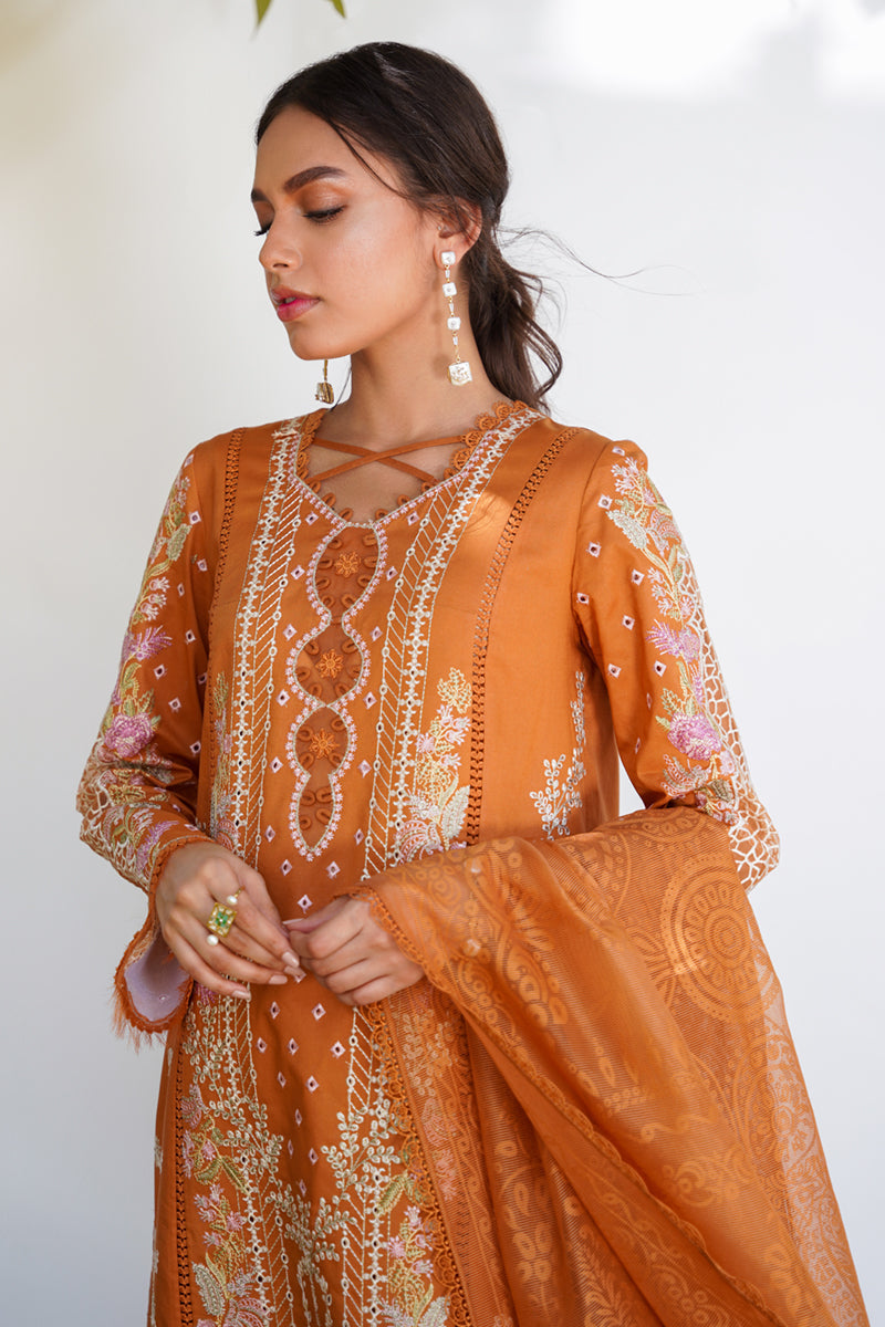 QALAMKAR QLINEKARI-RT-04 ALAINA-LAWN COLLECTION'23 - House Of Hania