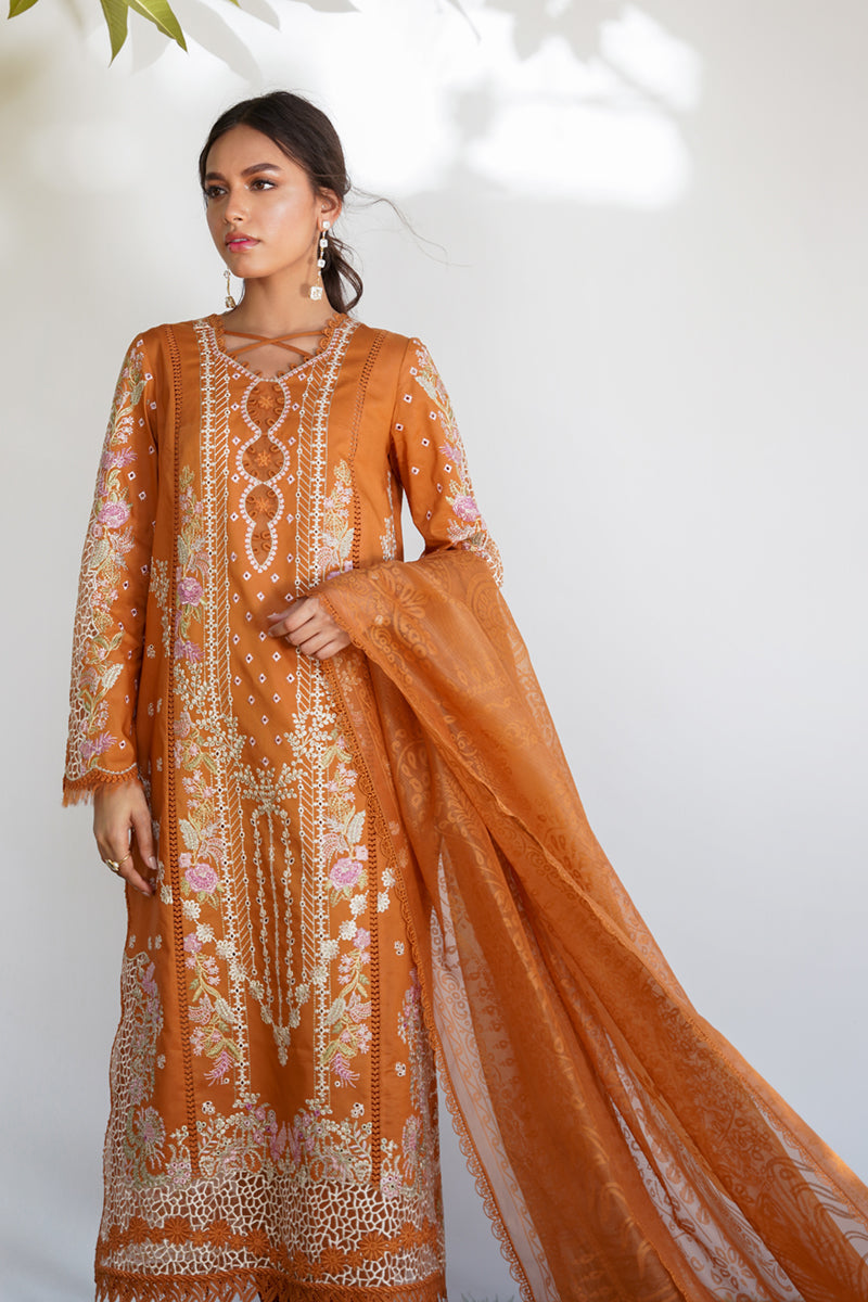 QALAMKAR QLINEKARI-RT-04 ALAINA-LAWN COLLECTION'23 - House Of Hania