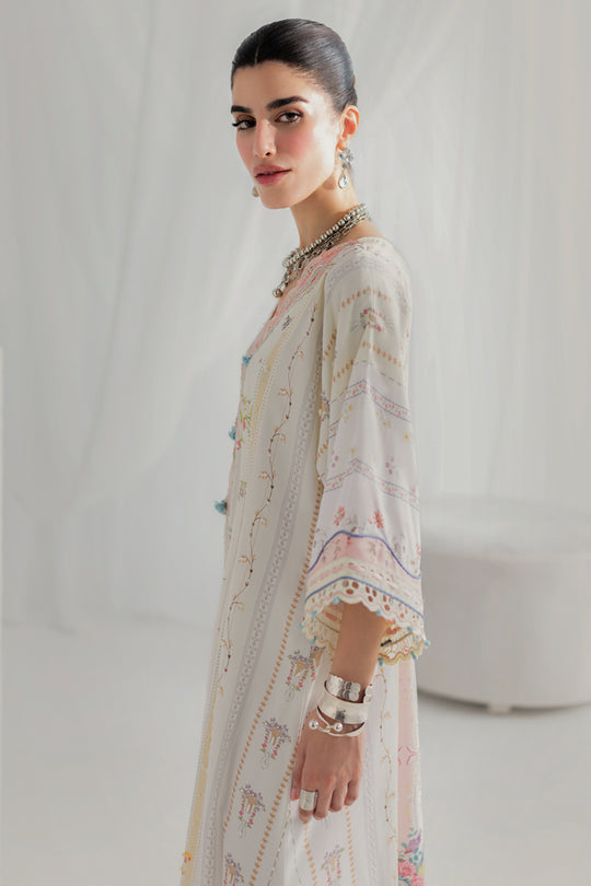 Qalamkar | Luxe Silk 25 | LK-08 BIANCA - House Of Hania