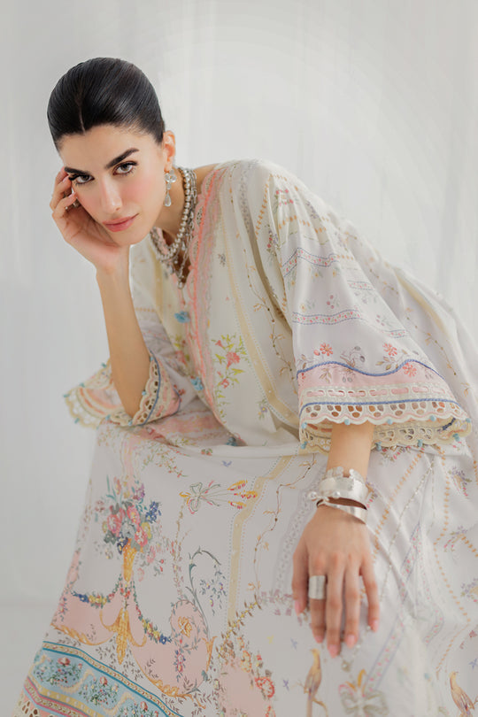 Qalamkar | Luxe Silk 25 | LK-08 BIANCA - House Of Hania