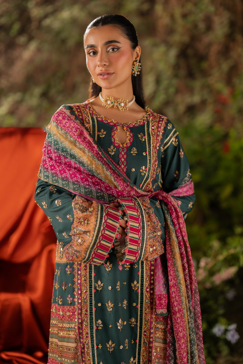 Qalamkar | Luxe Silk |  UA-02 NINA - House Of Hania