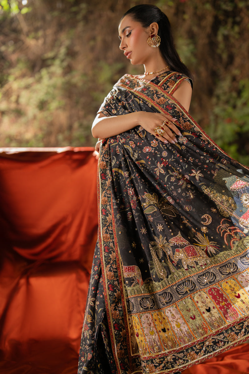 Qalamkar | Luxe Silk |   UA-04 AVA - House Of Hania