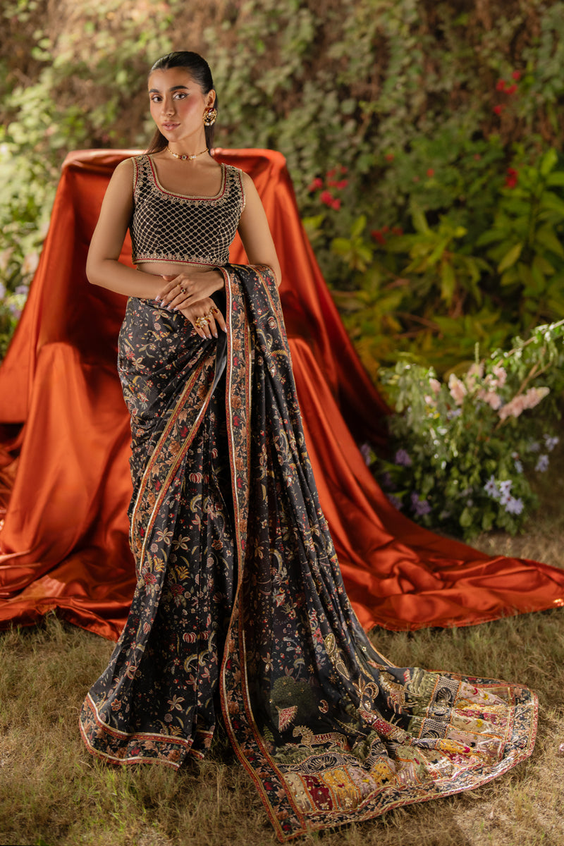 Qalamkar | Luxe Silk |   UA-04 AVA - House Of Hania