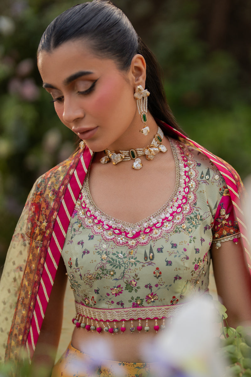 Qalamkar | Luxe Silk |  UA-08 LUNA - House Of Hania