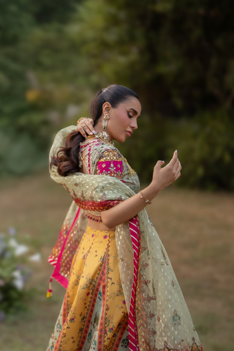 Qalamkar | Luxe Silk |  UA-08 LUNA - House Of Hania
