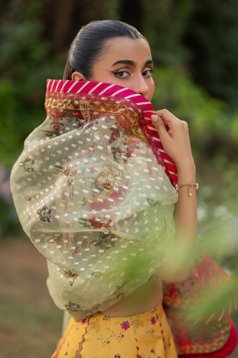 Qalamkar | Luxe Silk |  UA-08 LUNA - House Of Hania