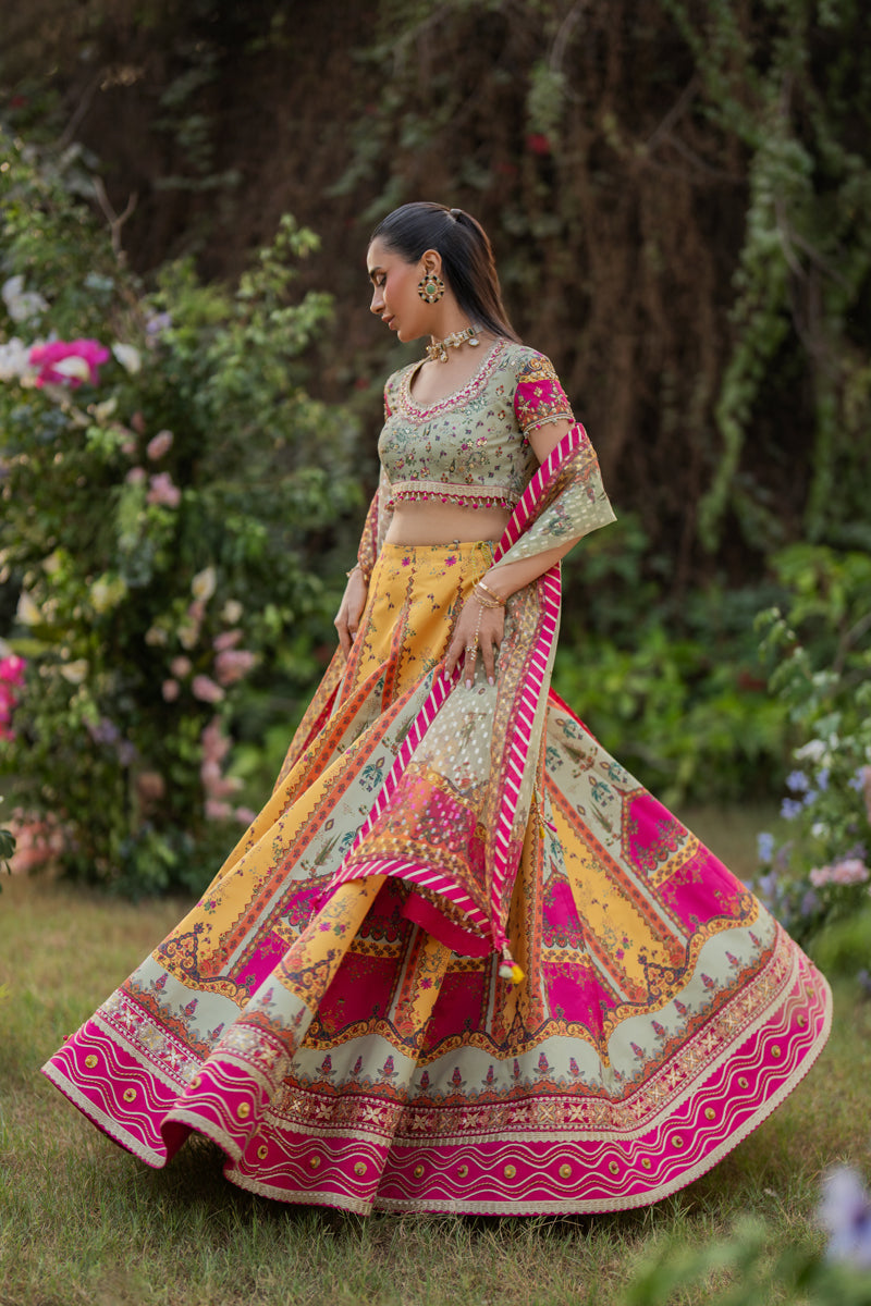 Qalamkar | Luxe Silk |  UA-08 LUNA - House Of Hania