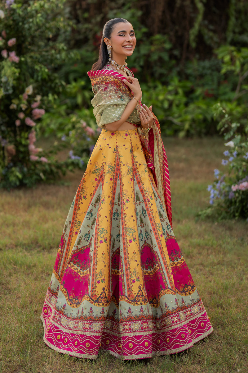 Qalamkar | Luxe Silk |  UA-08 LUNA - House Of Hania