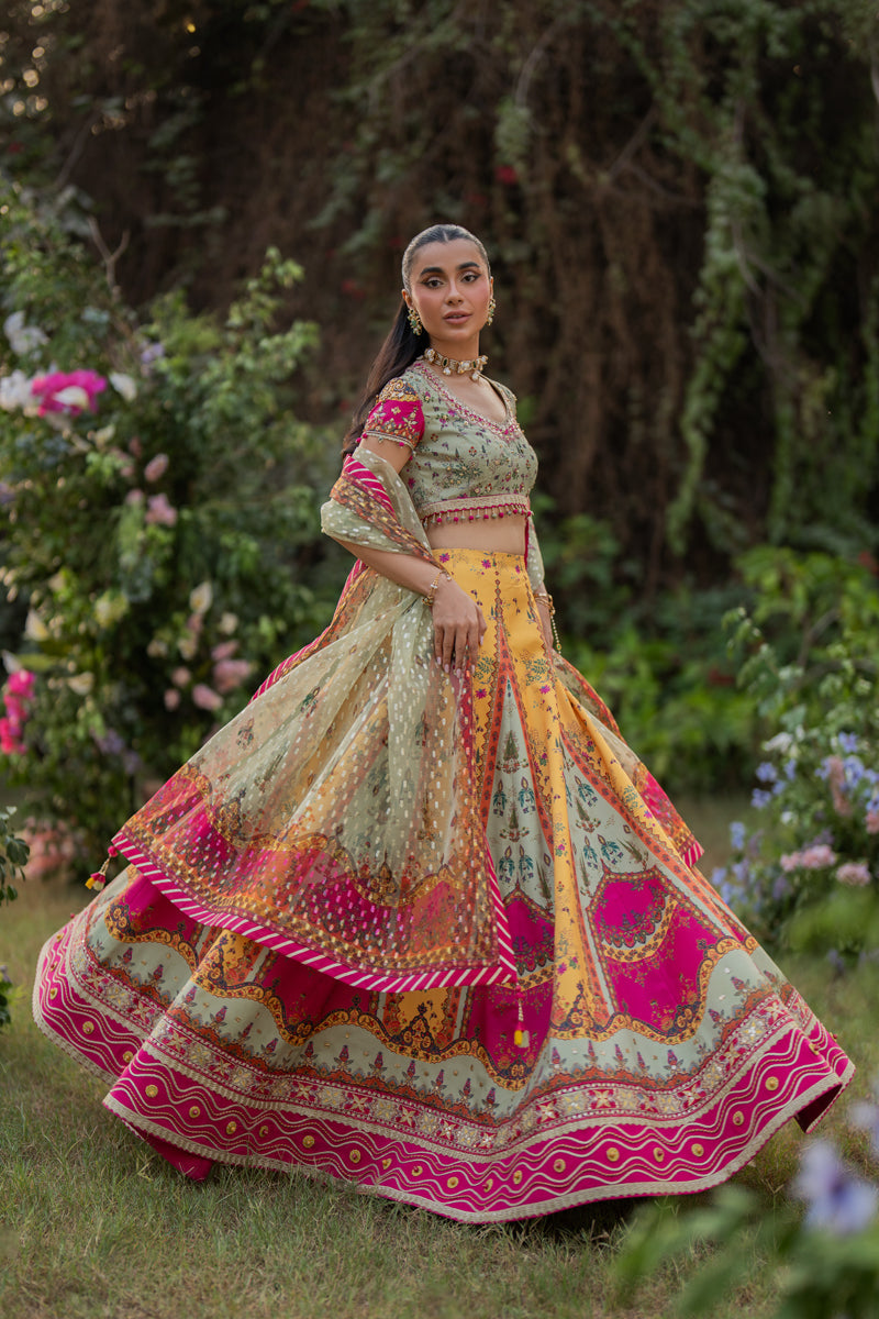 Qalamkar | Luxe Silk |  UA-08 LUNA - House Of Hania