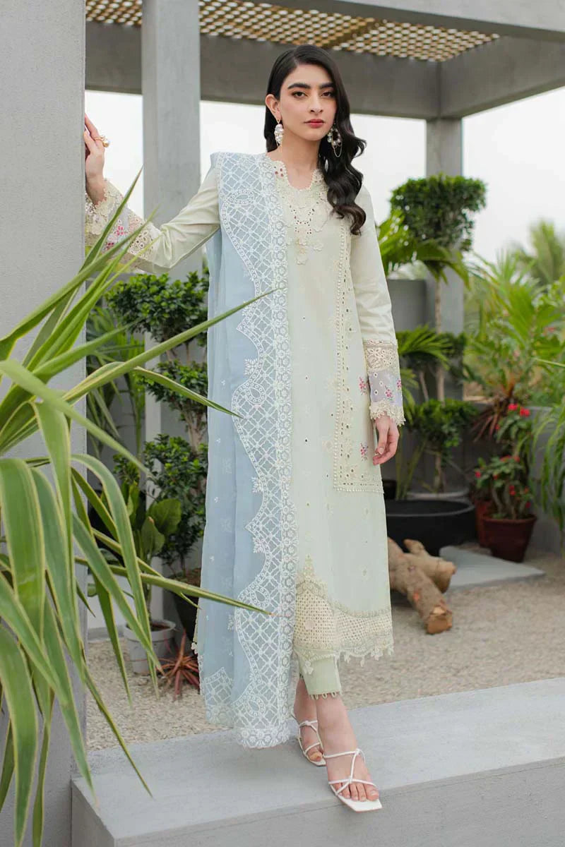 Qalamkar | Q Line Lawn Collection | JK-04 ASTER - House Of Hania